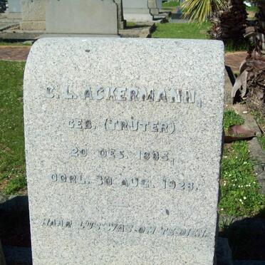 ACKERMANN C.L. nee TRUTER 1885-1928