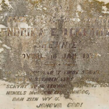 ACKERMANN Hendrika E. -1923