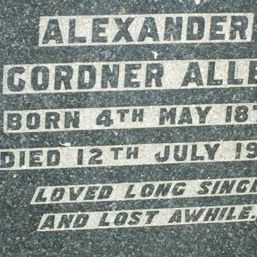 ALLEN Alexander Cordner 1876-1945