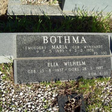 BOTHMA Maria nee MYNHARDT 1899-1976 :: BOTHMA Elia Wilhelm 1937-1987