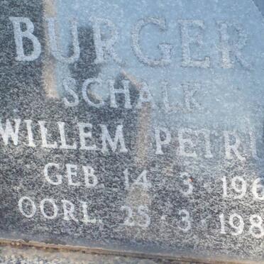 BURGER Schalk Willem Petrus 1967-1987