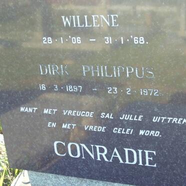 CONRADIE Dirk Philippus 1897-1972 &amp; Willene 1906-1968