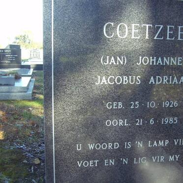 COETZEE Johannes Jacobus Adriaan 1926-1985