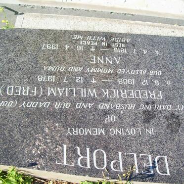 DELPORT Frederick William 1909-1978 &amp; Anne 1916-1997