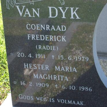 DYK Coenraad Frederick, van 1911-1979 &amp; Hester Maria Maghrita 1909-1986