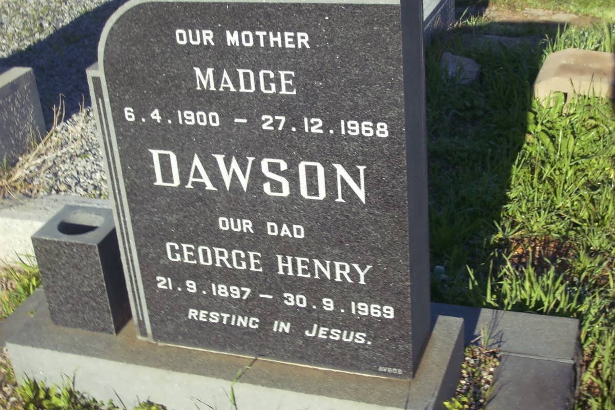 DAWSON George Henry 1897-1969 &amp; Magde 1900-1968