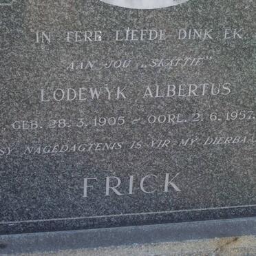 FRICK Lodewyk Albertus 1905-1957