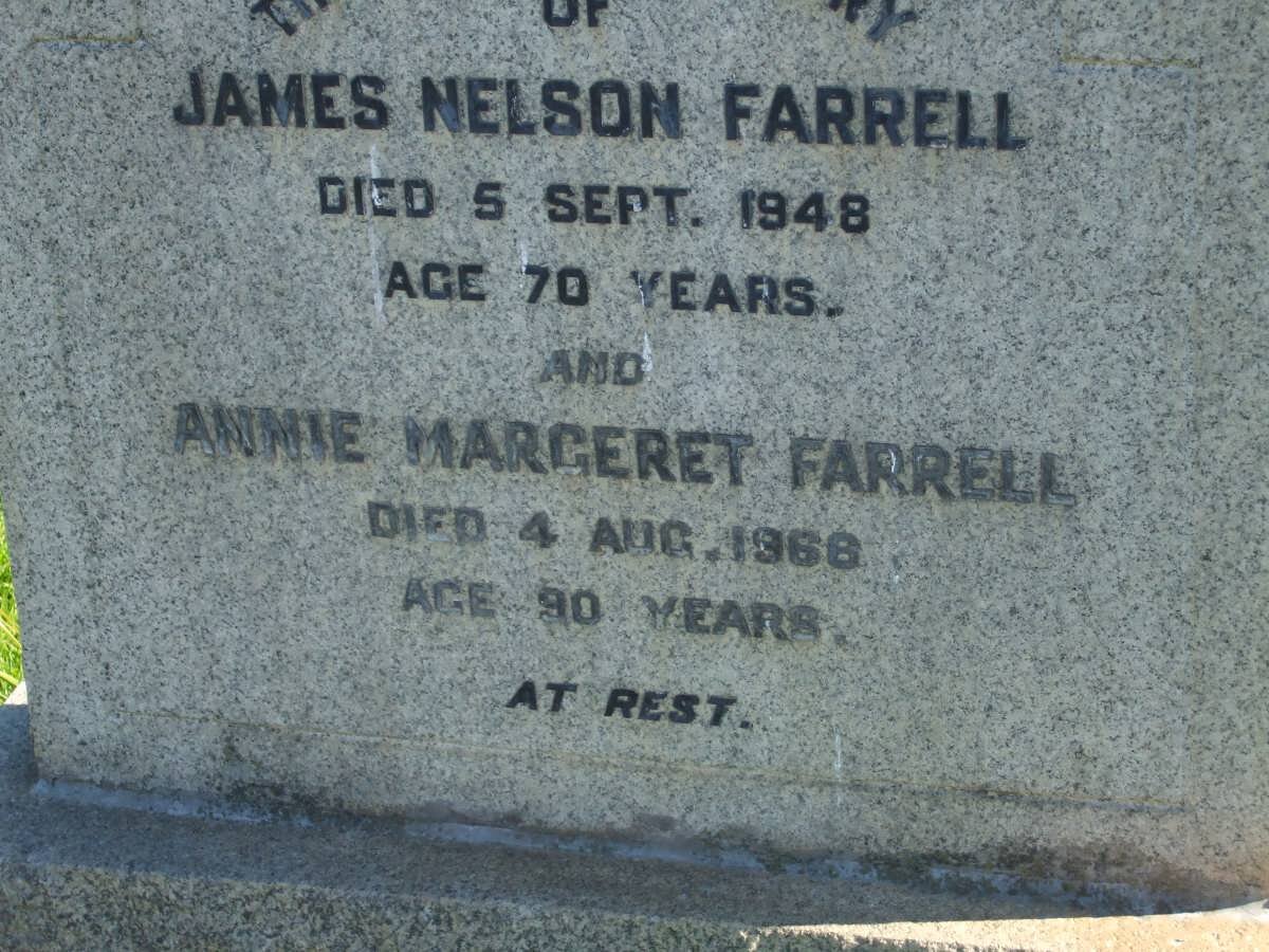FARRELL James Nelson -1948 &amp; Annie Margeret -1966