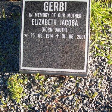 GERBI Elizabeth Jacoba nee DAUTH 1914-2001