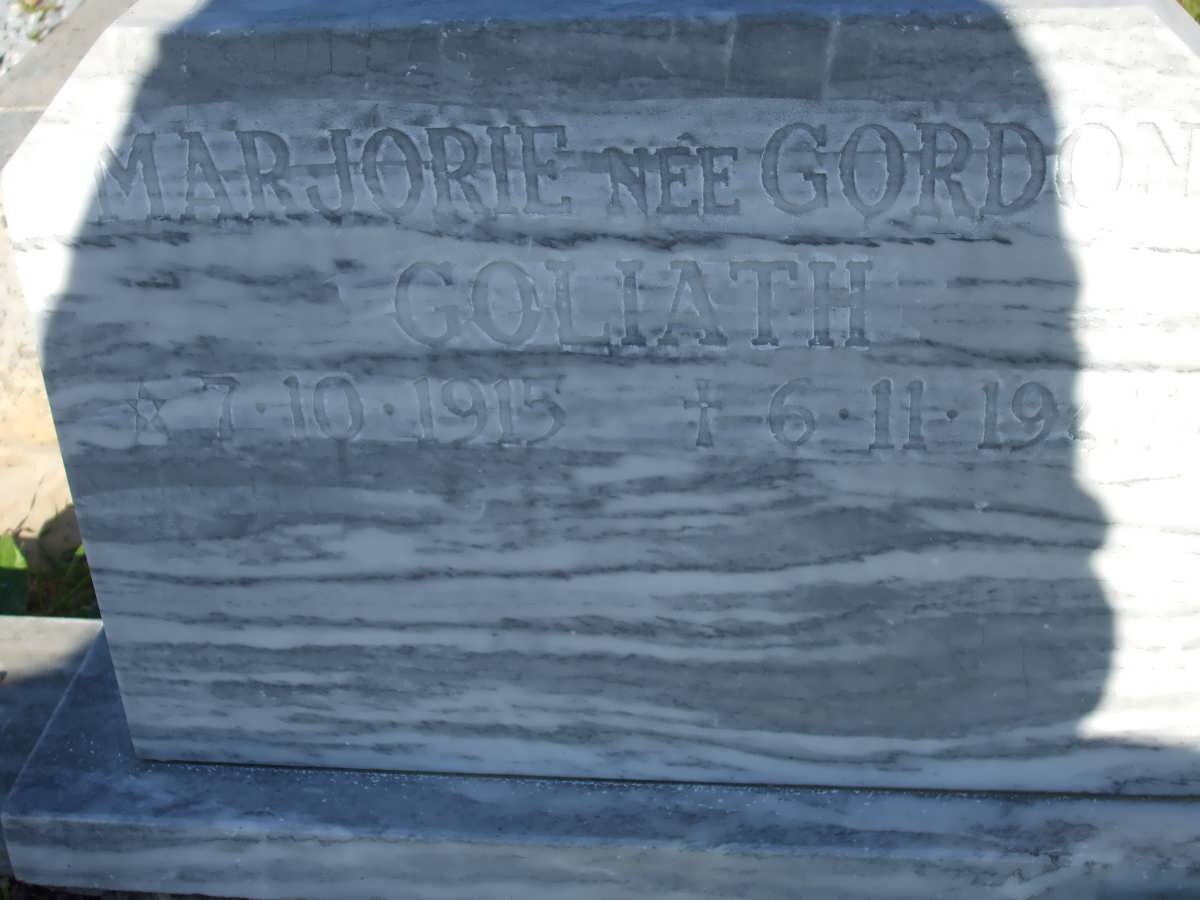 GOLIATH Marjorie nee GORDON 1915-194?