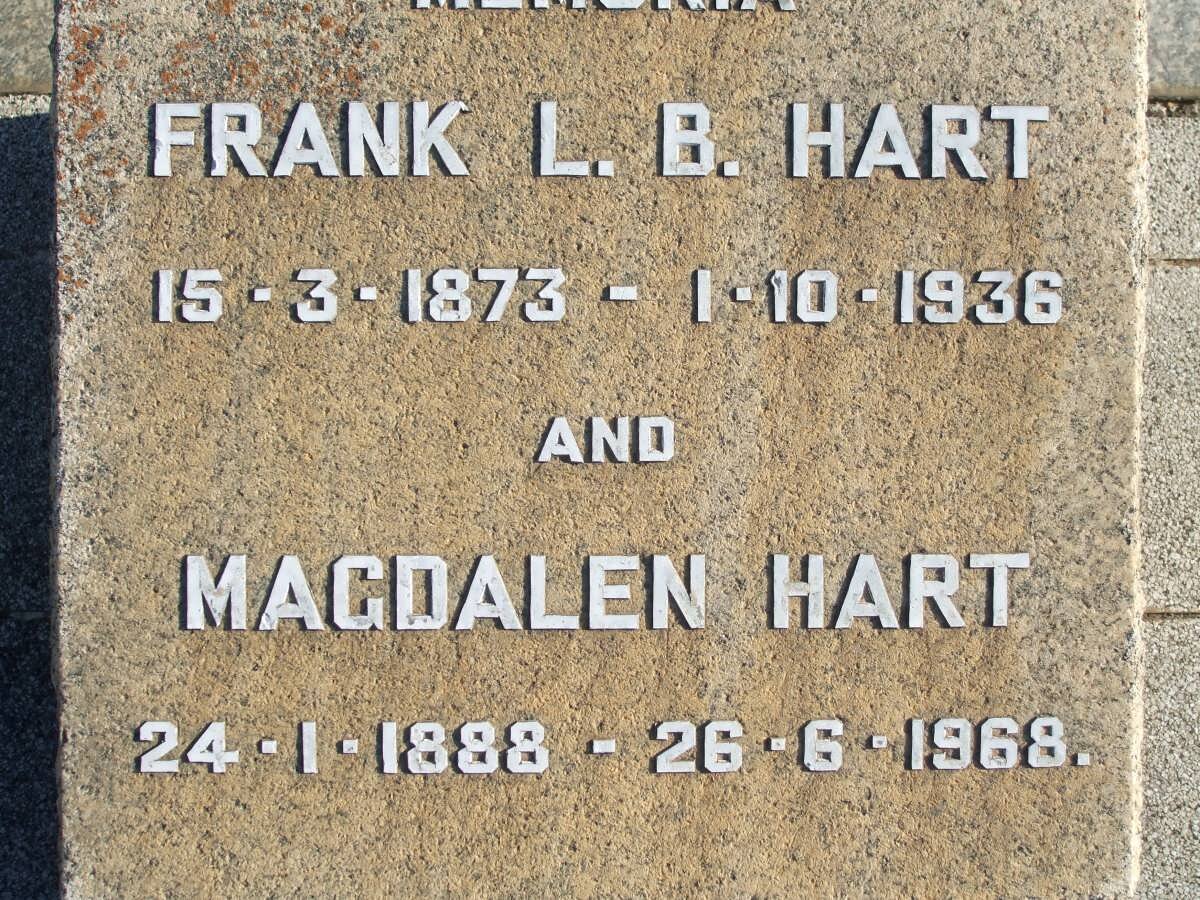 HART Frank L.B. 1873-1936 &amp; Magdalen 1888-1968
