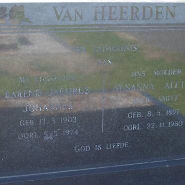 HEERDEN Barend Jacobus, van 1903-1974 &amp; Susanna Aletta SMIT 1897-1980