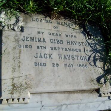 HAYSTON Jack -1950 &amp; Jemima Gibb -194?