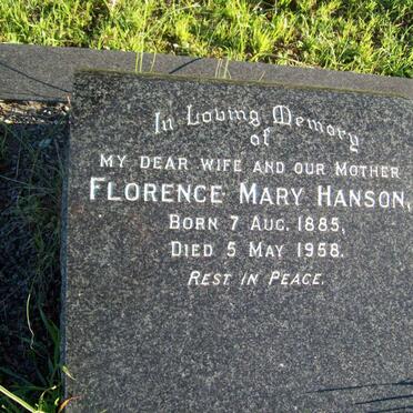 HANSON Florence Mary 1885-1958