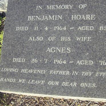 HOARE Benjamin -1964 &amp; Agnes -1964