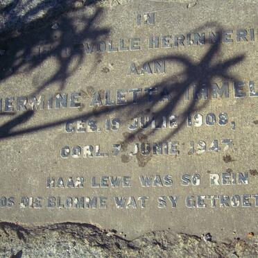 IMMELMAN Hermine Aletta 1908-1947