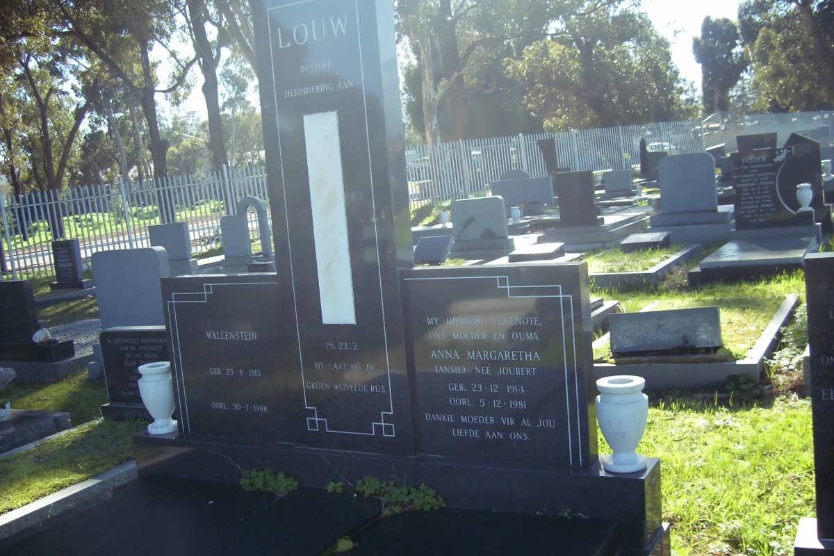 LOUW Wallenstein 1915-1955 &amp; Anna Margaretha JOUBERT 1914-1981