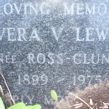 LEWIS Vera V. nee ROSS-GLUNIS 1899-1975
