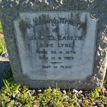 LYNE Jane Elizabeth Hope 1874-1933