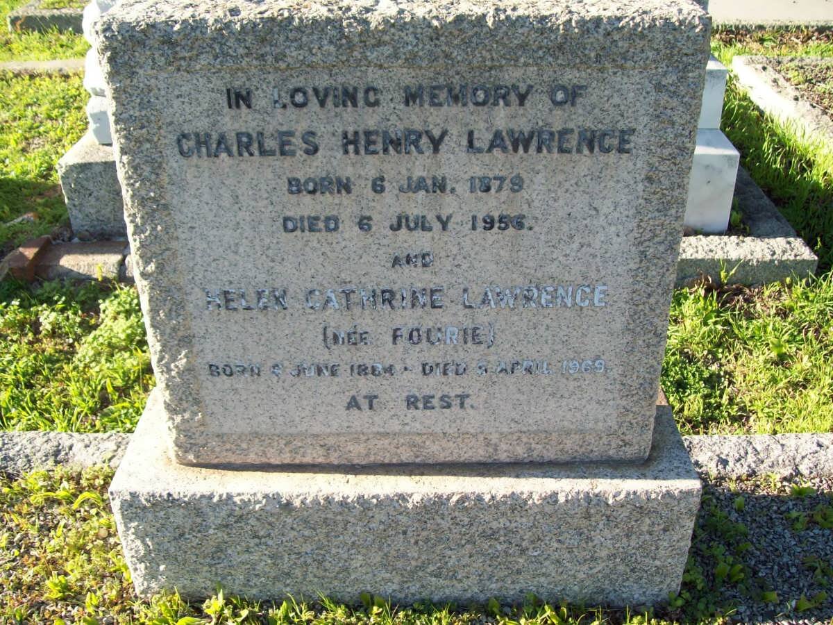 LAWRENCE Charles Henry 1879-1956 &amp; Helen Cathrine FOURIE 1884-1969