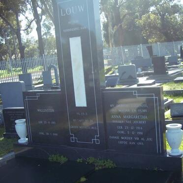 LOUW Wallenstein 1915-1955 &amp; Anna Margaretha JOUBERT 1914-1981