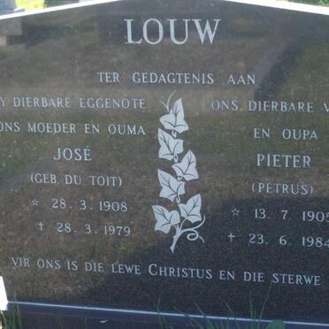 LOUW Petrus 1905-1984 &amp; Jose DU TOIT 1908-1979