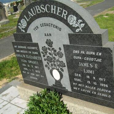 LAUBSCHER James E. 1917-1996 &amp; Anna W. Elizabeth SWART 1917-1972
