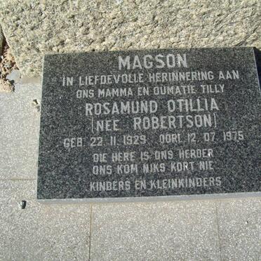 MAGSON Rosamund Otillia nee ROBERTSON 1929-1975