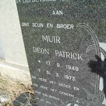 MUIR Deon Patrick 1949-1973