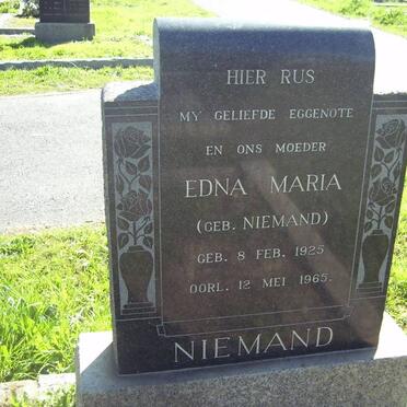NIEMAND Edna Maria nee NIEMAND 1925-1965