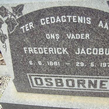 OSBORNE Frederick Jacobus 1881-1971