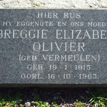 OLIVIER Breggie Elizabeth nee VERMEULEN 1915-1963