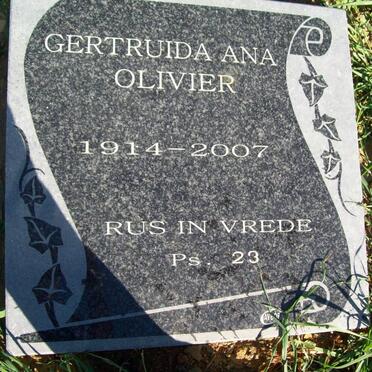 OLIVIER Gertruida Ana 1914-2007