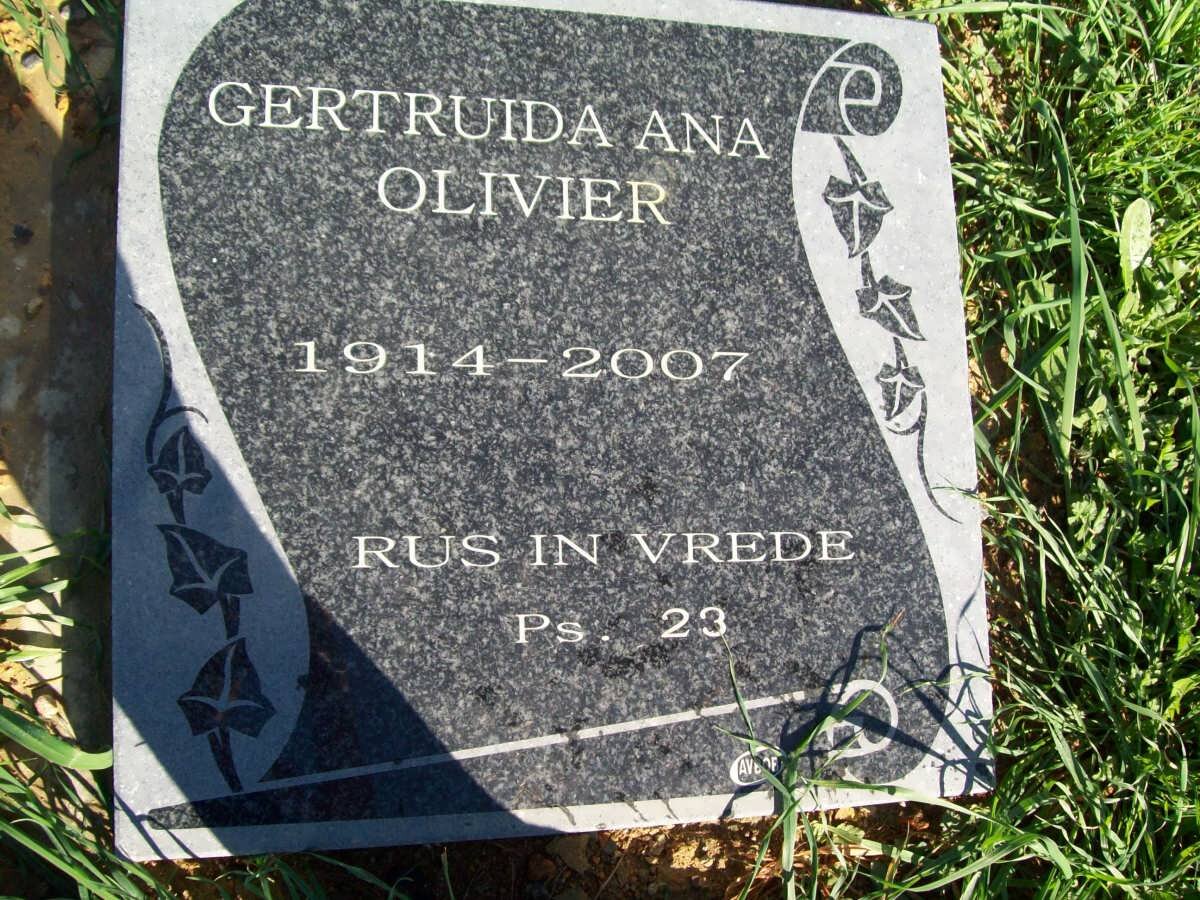 OLIVIER Gertruida Ana 1914-2007