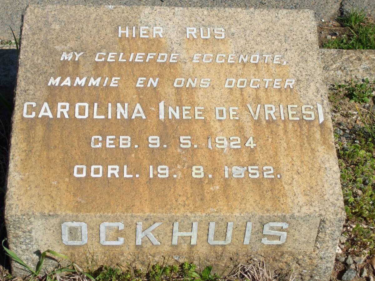 OCKHUIS Carolina nee DE VRIES 1924-1952