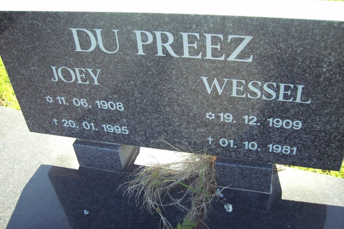 PREEZ Wessel 1909-1981 &amp; Joey 1908-1995