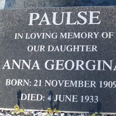 PAULSE Anna Georgina 1909-1933