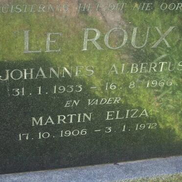 ROUX Johannes Albertus, le 1933-1966 :: LE ROUX Martin Eliza 1906-1972