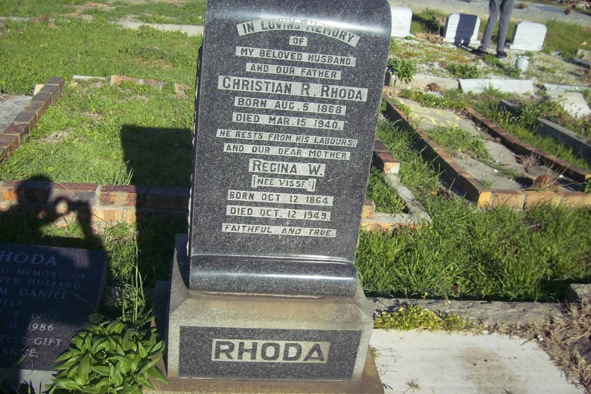 RHODA Christian R. 1868-1940 &amp; Regina W. VISSER 1864-1949