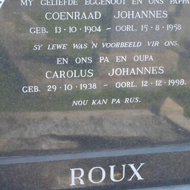 ROUX Coenraad Johannes 1904-1958 :: ROUX Carolus Johannes 1938-1998