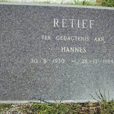 RETIEF Hannes 1930-1984