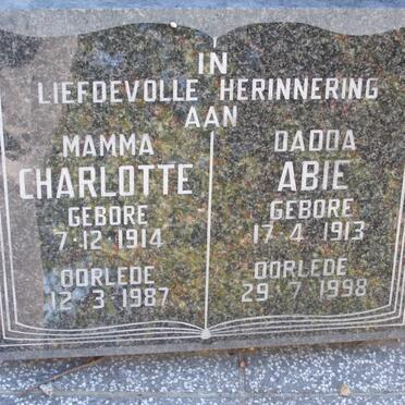 RIETOFF Abie 1913-1998 &amp; Charlotte 1914-1987