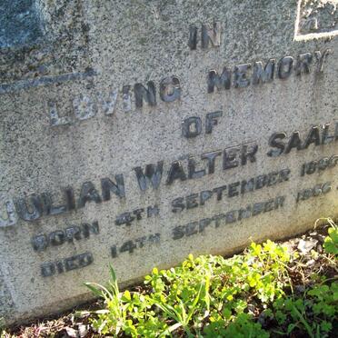 SAALER Julian Walter 1900-1966