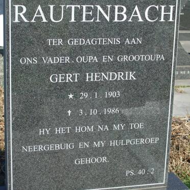 RAUTENBACH Gert Hendrik 1903-1986