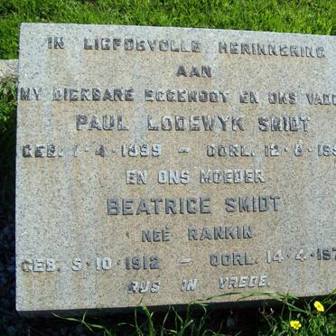SMIDT Paul Lodewyk 1899-1958 &amp; Beatrice RANKIN 1912-1929