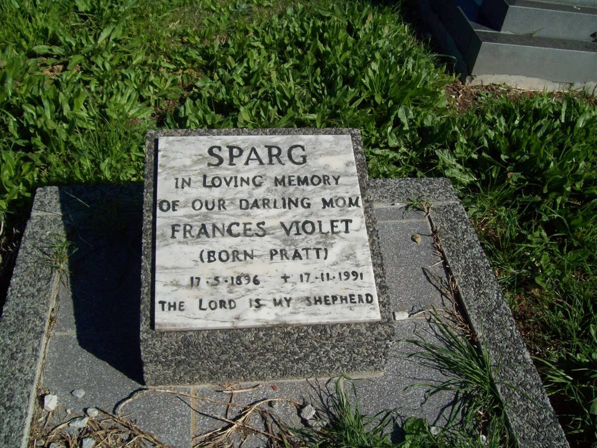SPARG Frances Violet nee PRATT 1896-1991