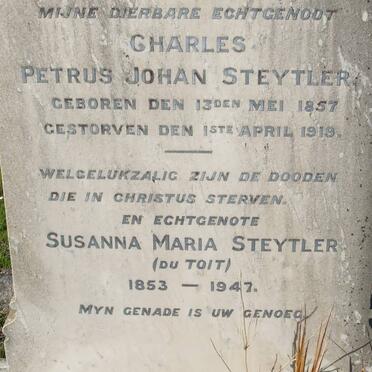 STEYTLER Charles Petrus Johan 1857-1919 &amp; Susanna Maria DU TOIT 1853-1947