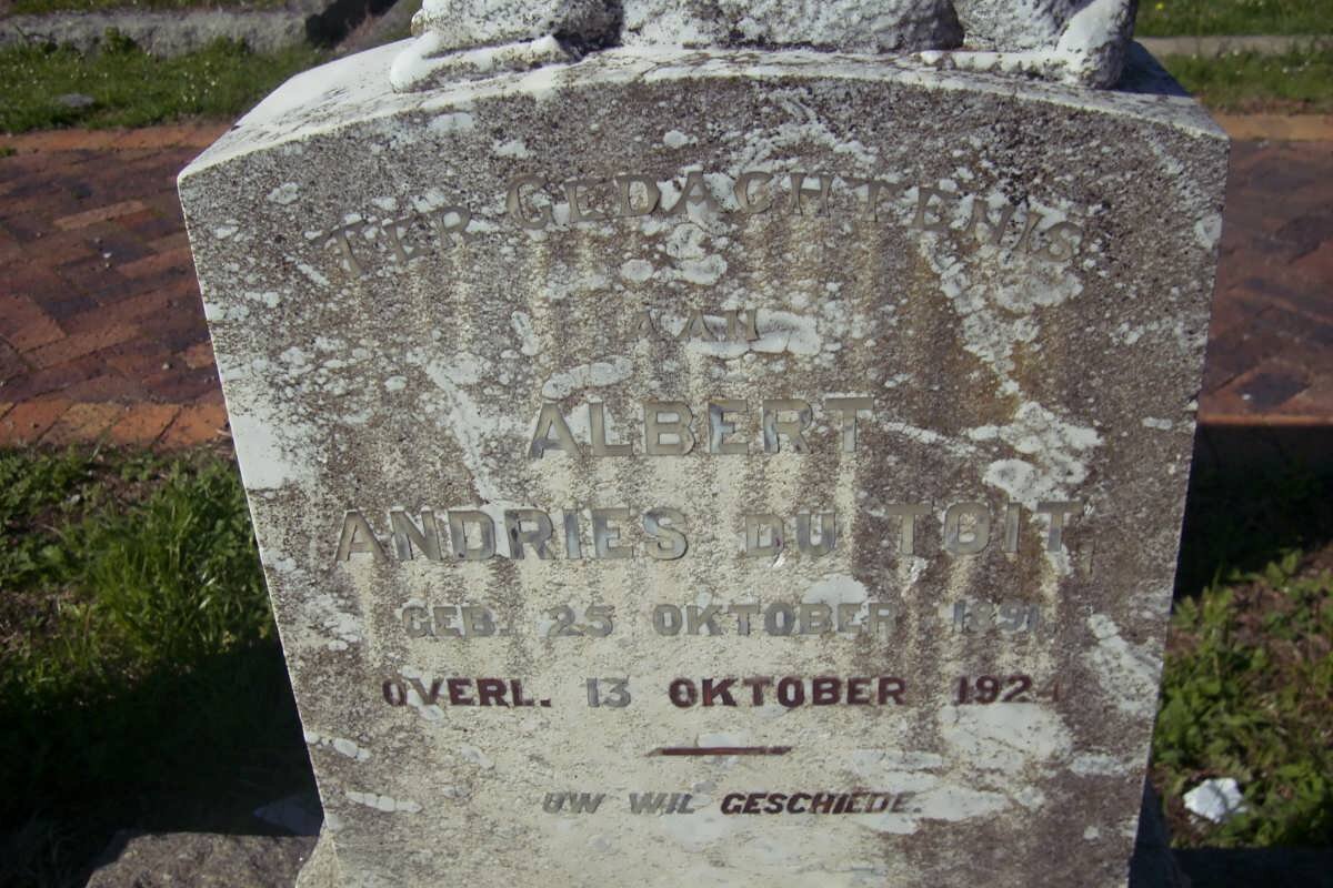 TOIT Albert Andries, du 1891-1924