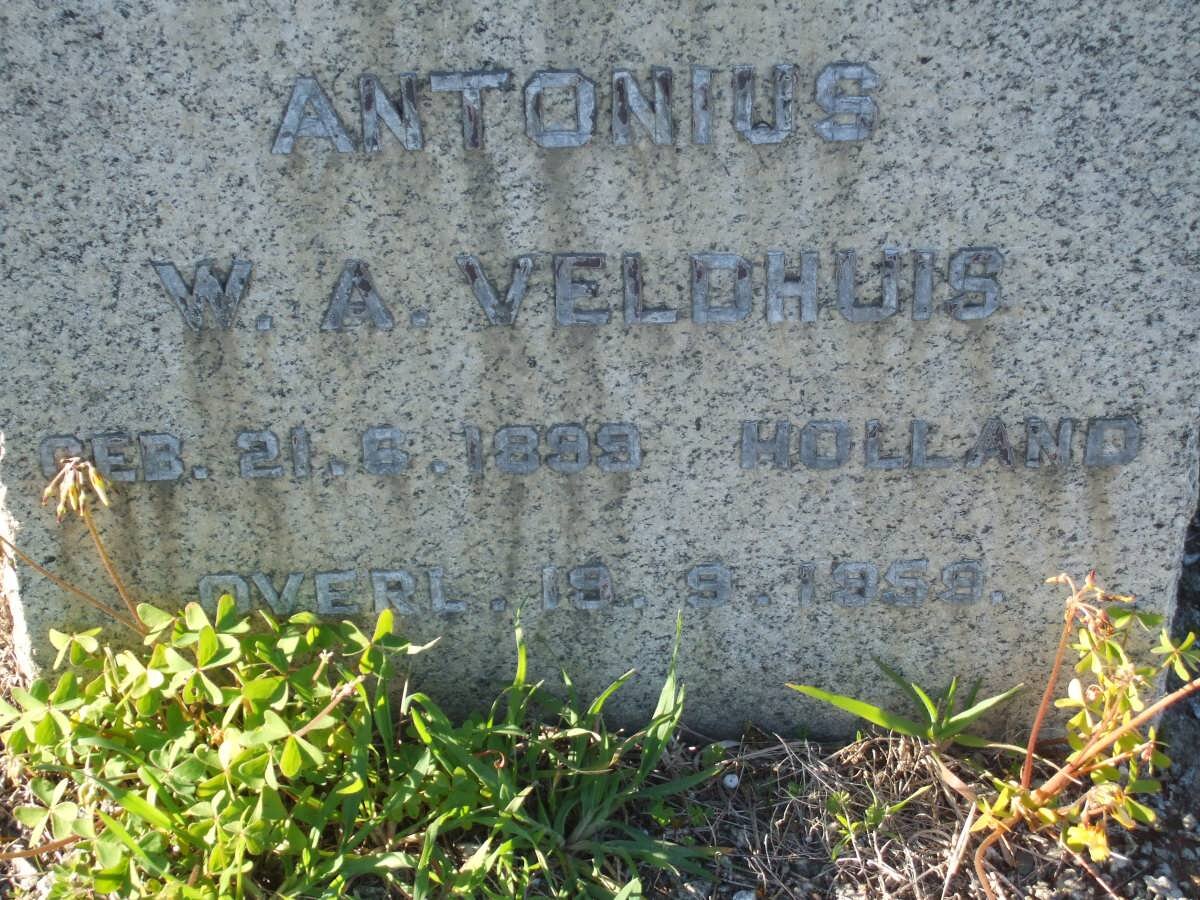 VELDHUIS Antonius W.A. 1899-1959