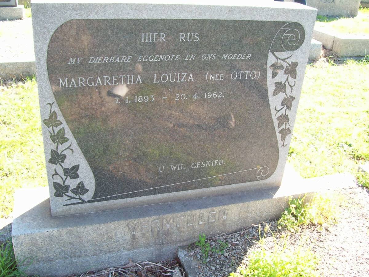 VERMEULEN Margaretha Louiza nee OTTO 1893-1962